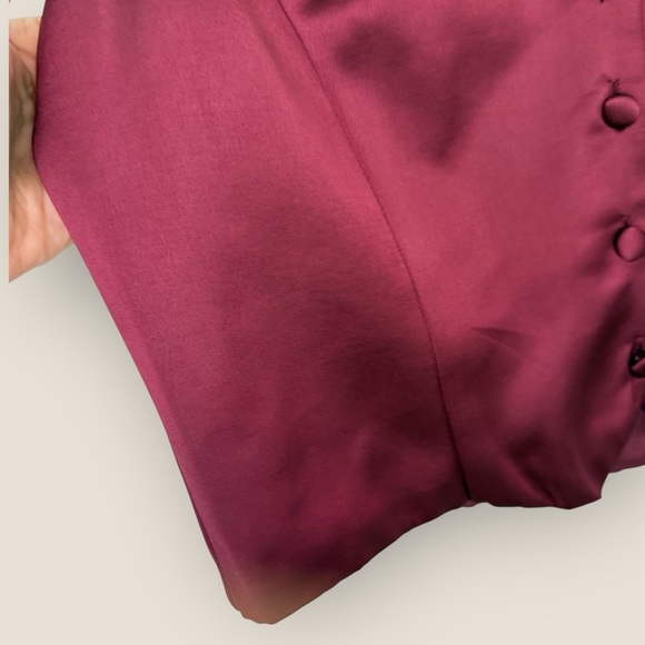 Jason Wu | Burgundy Satin Vest Top | Size S - Picture 8 of 12